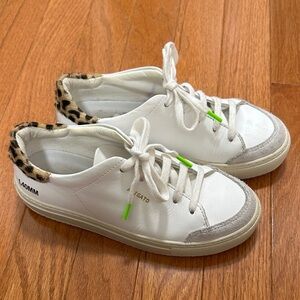 Axel Arigato Clean 90 White Sneakers with Leopard Accent